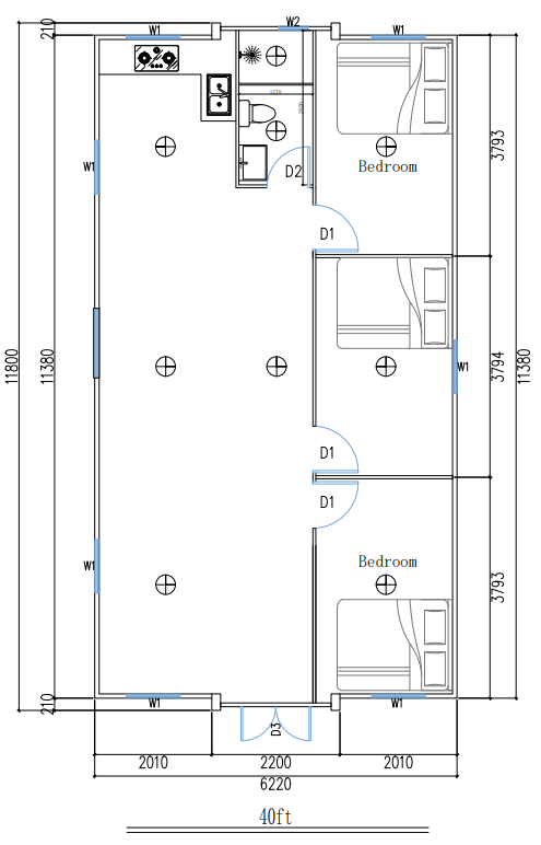 One Bedroom & one Bathroom