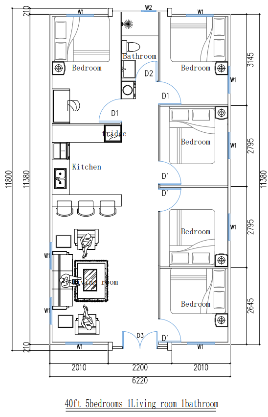 One Bedroom & one Bathroom