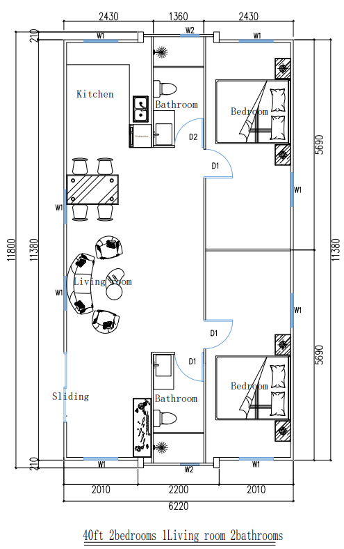 One Bedroom & one Bathroom