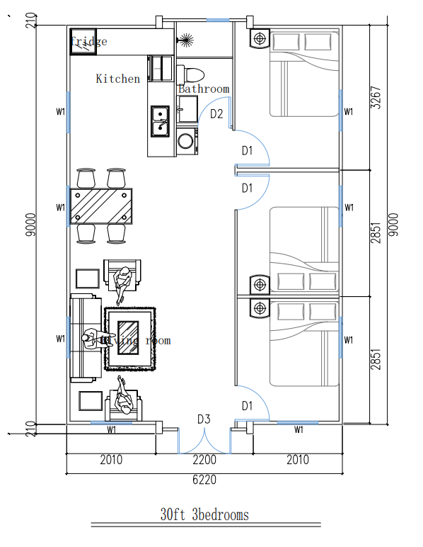 One Bedroom & one Bathroom